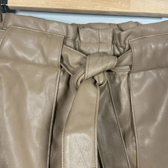 CI Sono Womens Skirt Size L Brown Mini Faux Leather Short Belted - Picture 3 of 10
